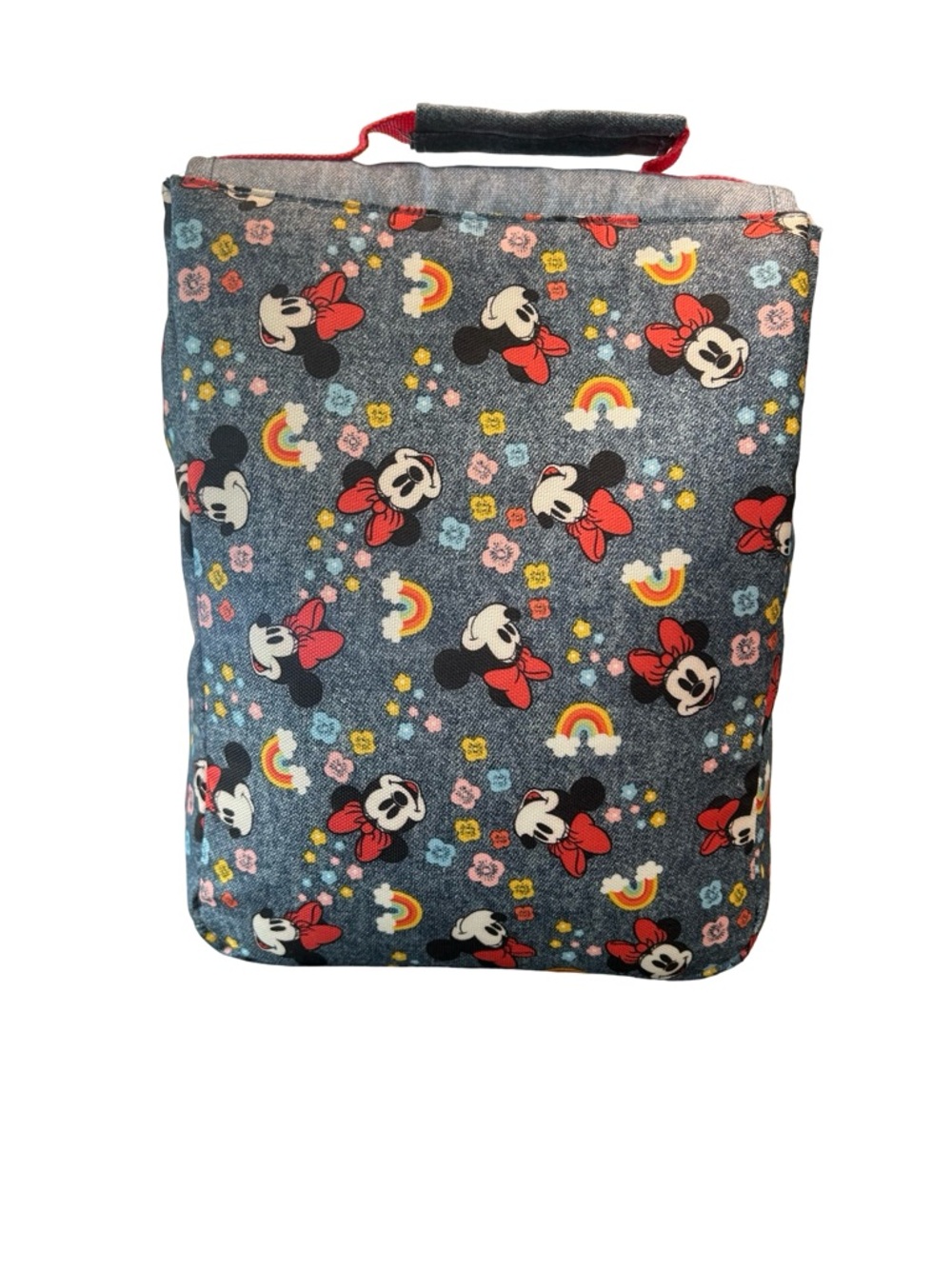 Disney Minnie Mouse print, denim & red bow removable strap insulated lunch bag - Picture 2 of 8